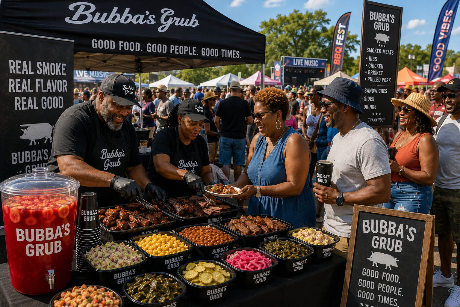 Bubba's Grub outdoor event and festival setup